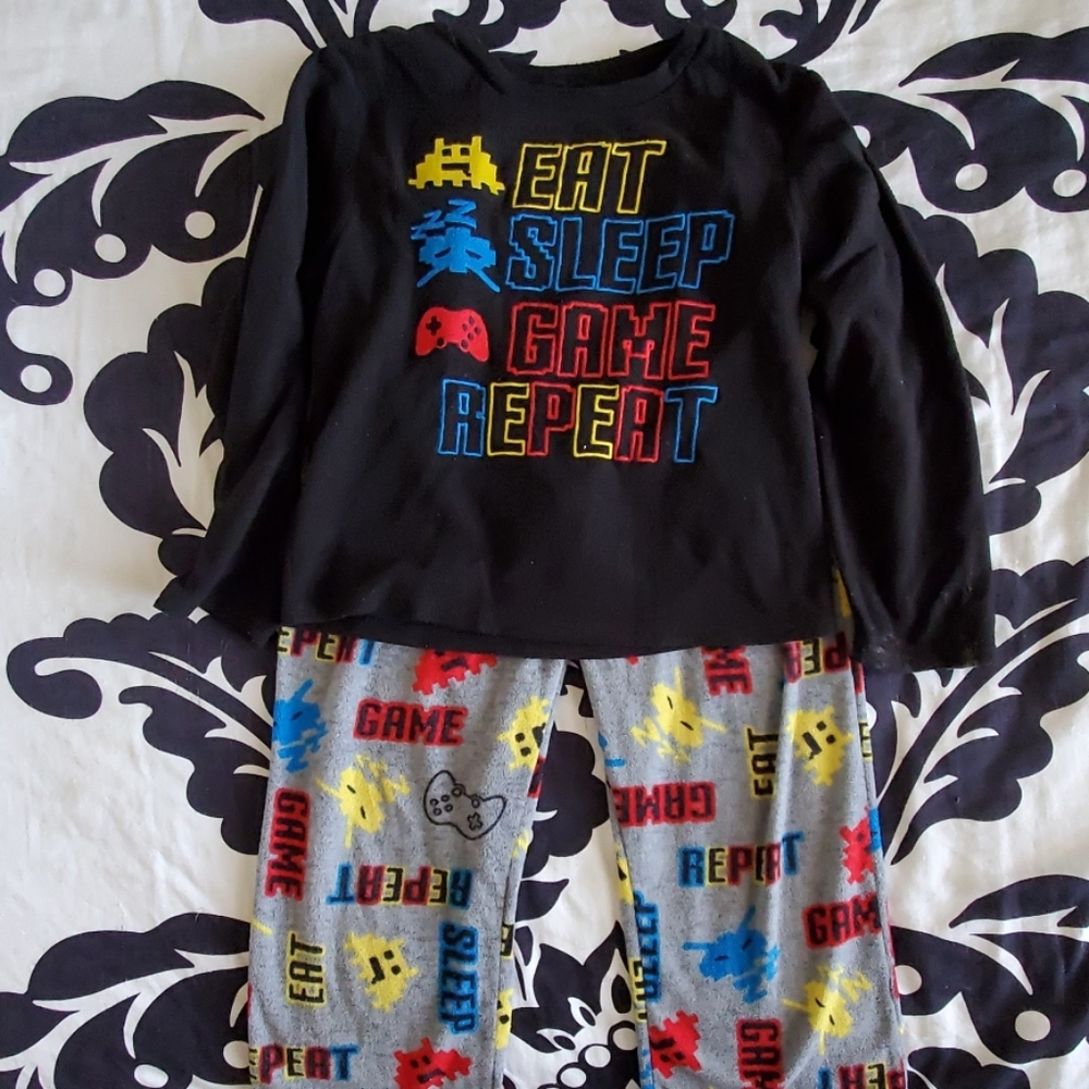 Eat Sleep Game Repeat Boy's PJs